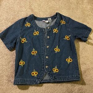 Carolina Blues Denim Shirt with Embroidery